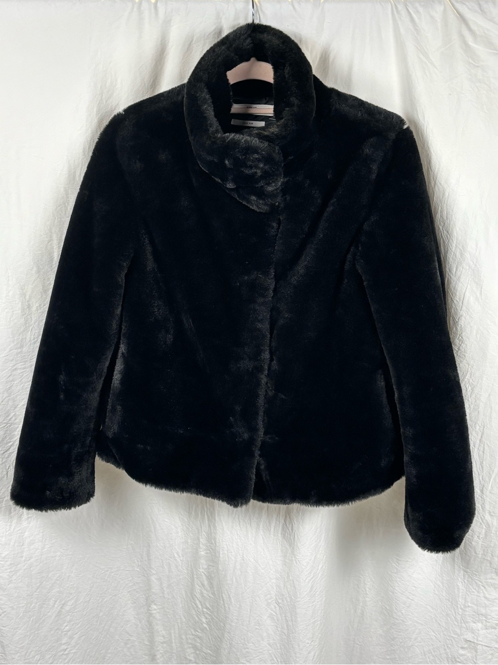 Mango MNG women’s XS Black Faux Teddy Fur Jacket